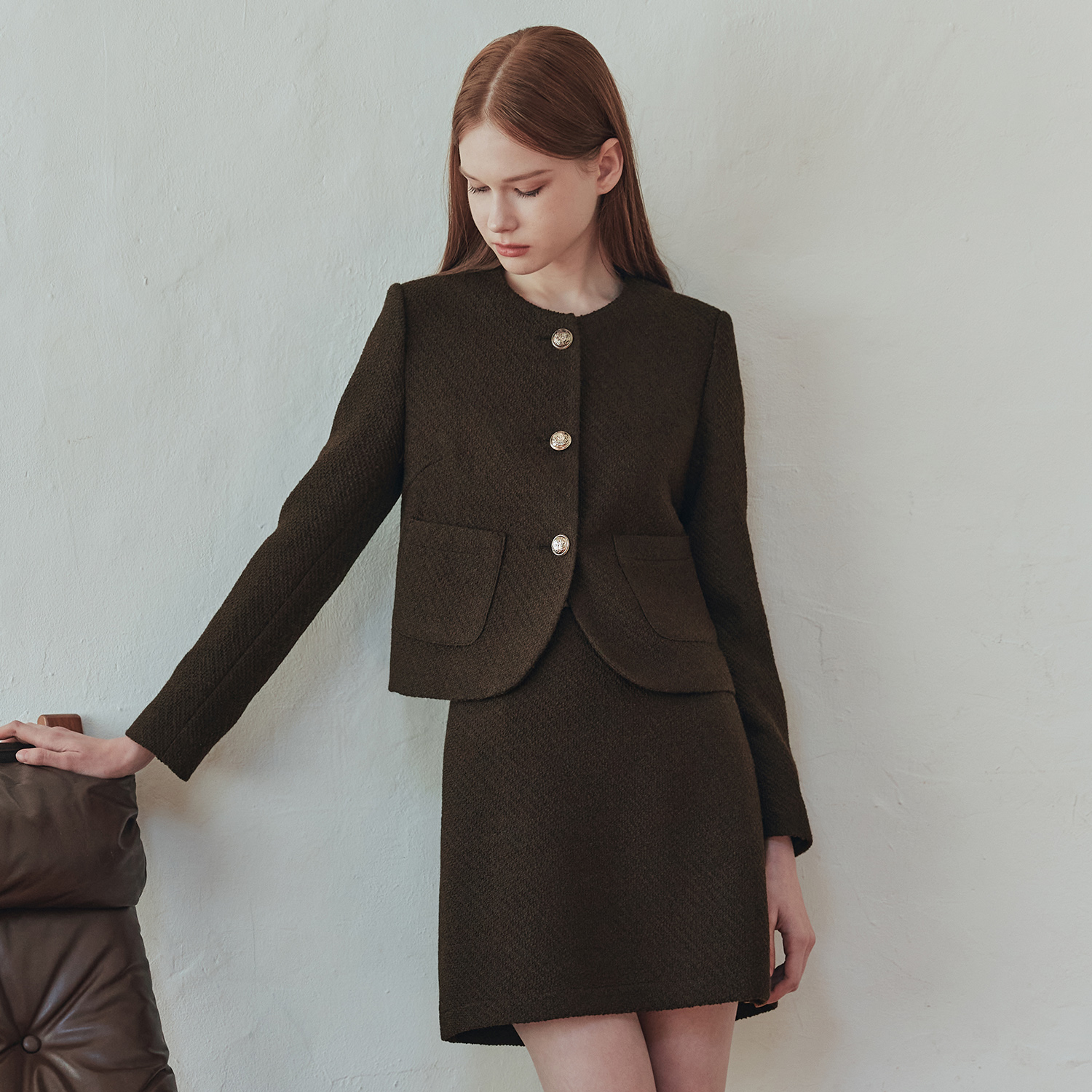 [제로스트릿] 테디 트위드 자켓 TEDDY TWEED JACKET / BROWN - 상세 이미지 2