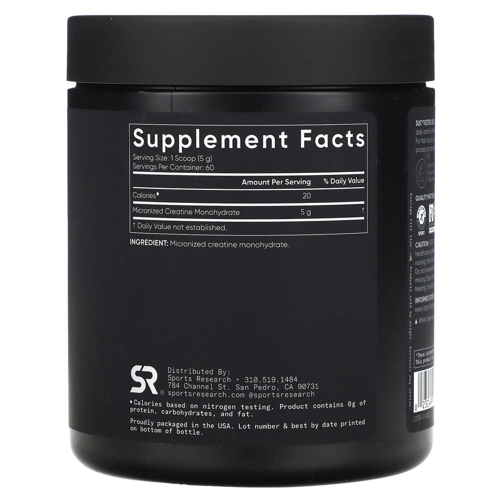 스포츠리서치 크레아틴 모노하이드레이트 무향 파우더 Creatine 300g - 상세 이미지 2