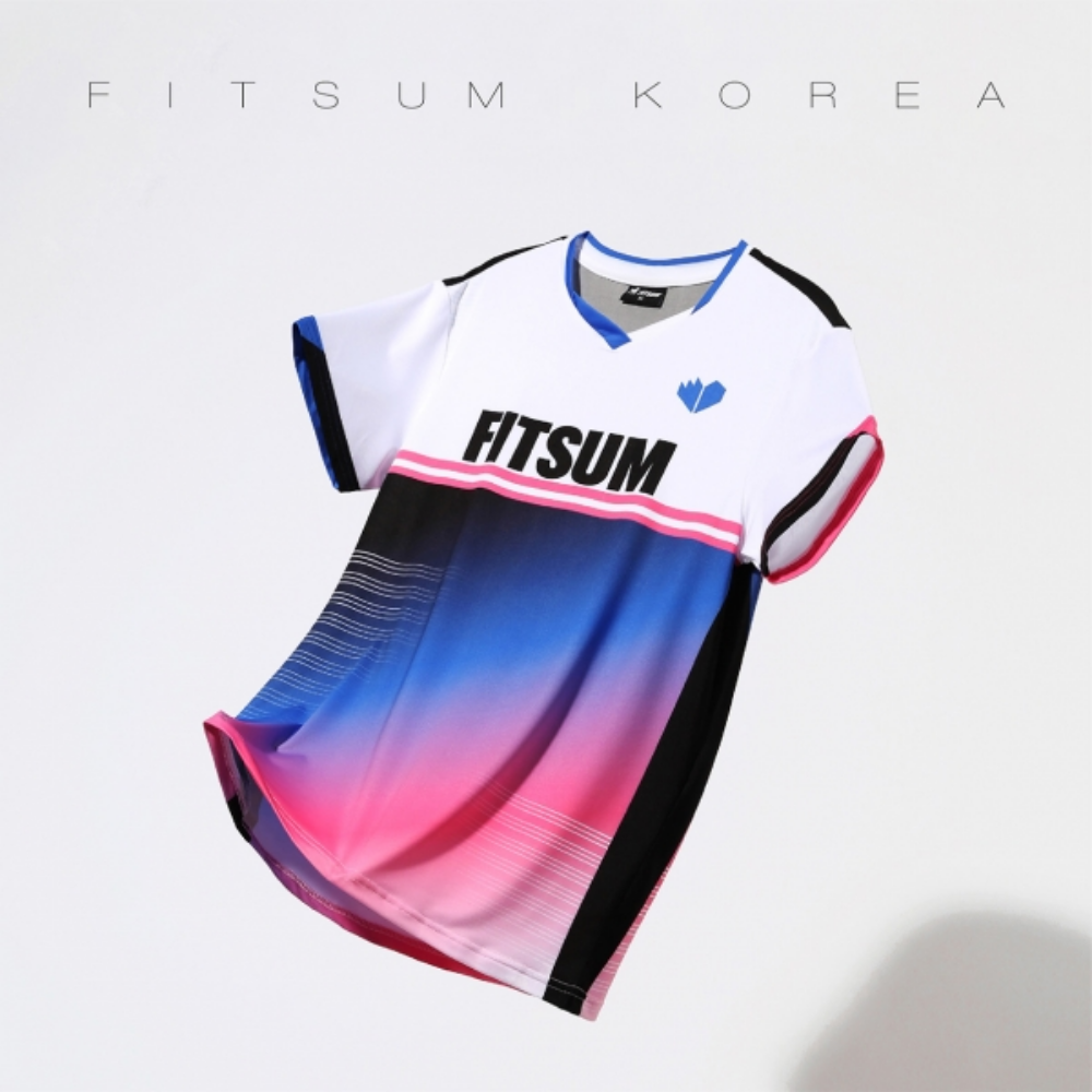 핏섬 배드민턴의류 여성 유니폼 반팔 경기복 티셔츠 FAT5U-5414 - 메인 이미지