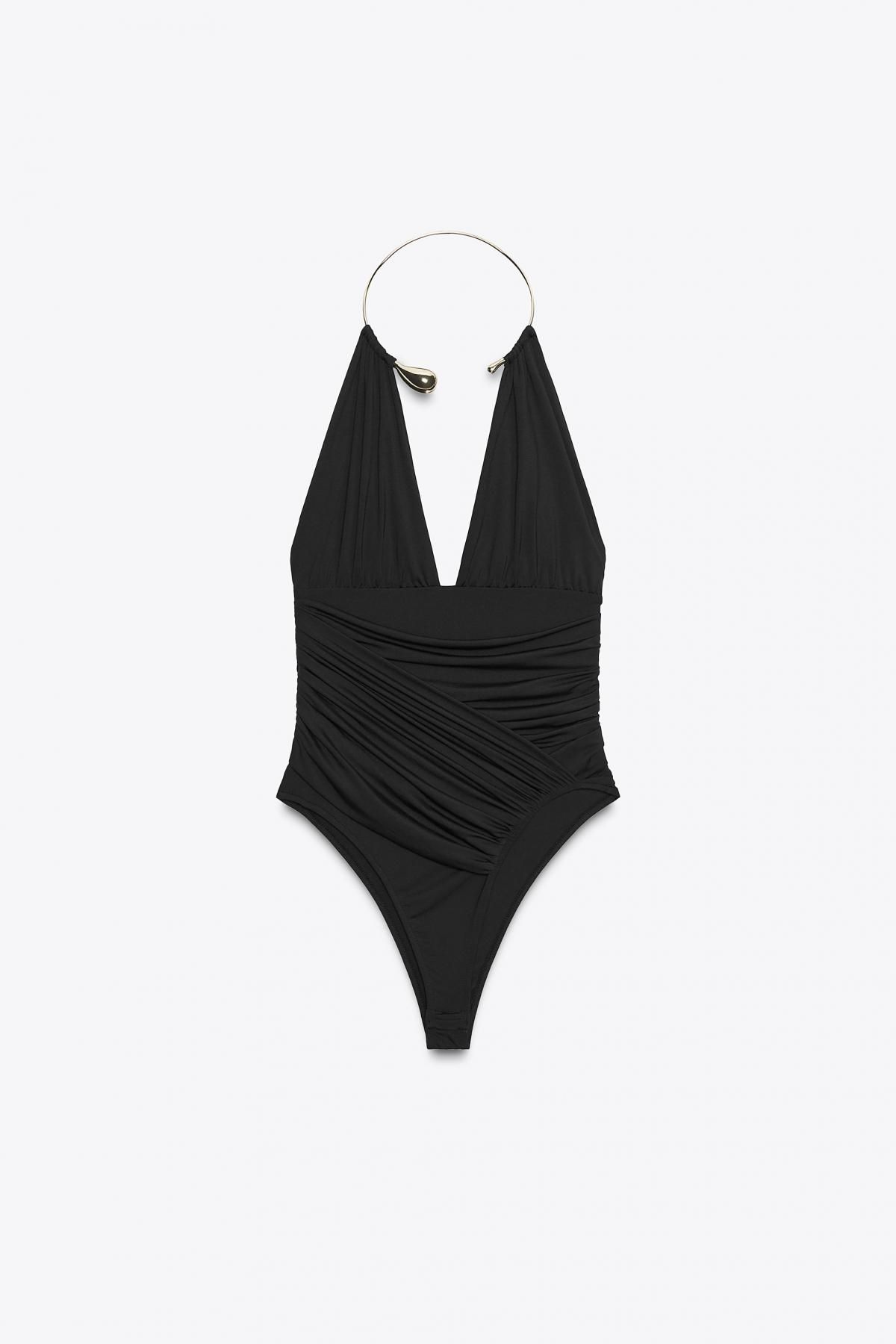 자라 메탈 초커 폴리아미드 바디수트 1026/801 BLACK - 상품 이미지