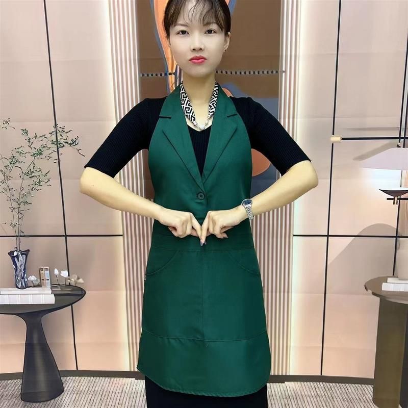 앞단추 조끼 앞치마 카라 미용실 카페 정장 직원 리조트 일식집 유니폼 한식당 - 상세 이미지 2