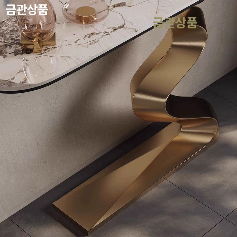 대리석 콘솔 테이블 복도 협탁 인테리어 고급 장식장 스타일 A 1000x350x850 조립 필요 - 상세 이미지 4