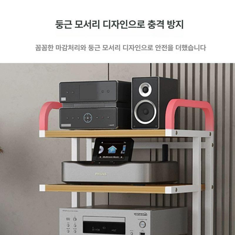 이동 조립식 오디오선반 거치대 오디오장 스피커 장식장 P1 블랙프레임+블랙보드 내부높이 25 - 상세 이미지 3
