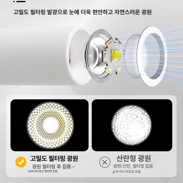 무타공 벽조명 침대 벽등 충전식 자석 독서등 인테리어 알루미늄 케이스 플래그십 삼색 10시간 - 상세 이미지 4