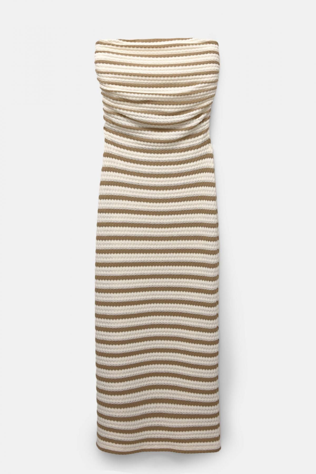 풀앤베어 스트라이프 니트 미디 원피스 7394/215 ECRU/BEIGE - 메인 이미지