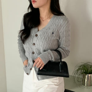 폴로 랄프로렌 가디건 보이즈 브이넥 꽈배기 니트 착용 후기 | 사이즈/핏 총정리 - 상품 이미지 2