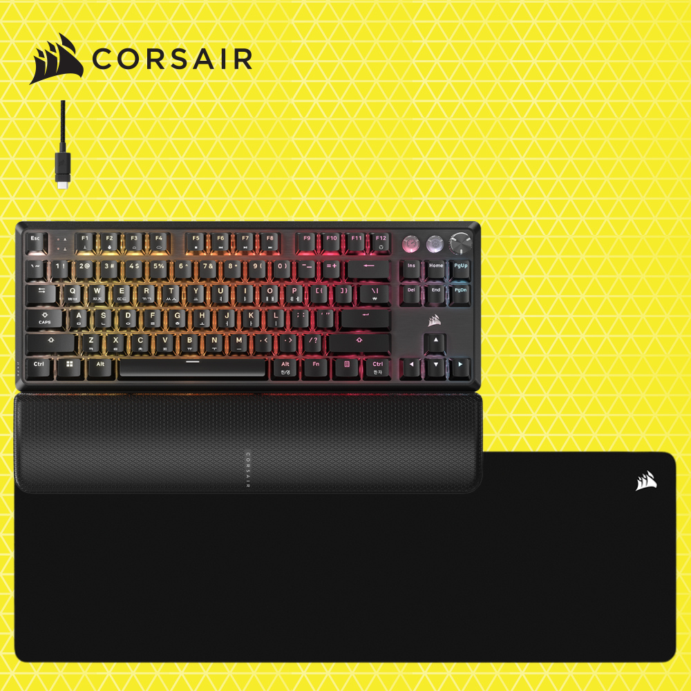 커세어 K70 MGX TKL 자석축 게이밍 기계식키보드 + MM500 v2 EXTEND 게이밍마우스패드 세트 - 메인 이미지