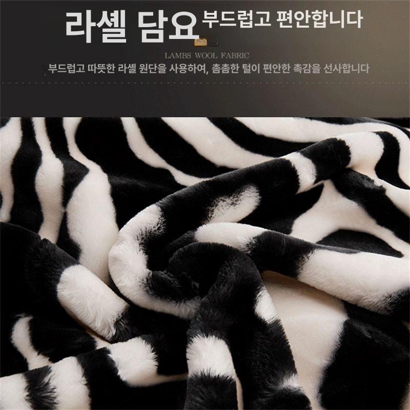 대형이불 겨울이불 블랭킷 담요 옛날스타일 두꺼운 지브라 담요이불 이불담요 대형담요 겨울담요 노르딕 제브라 200x230cm 4.5kg - 상세 이미지 2