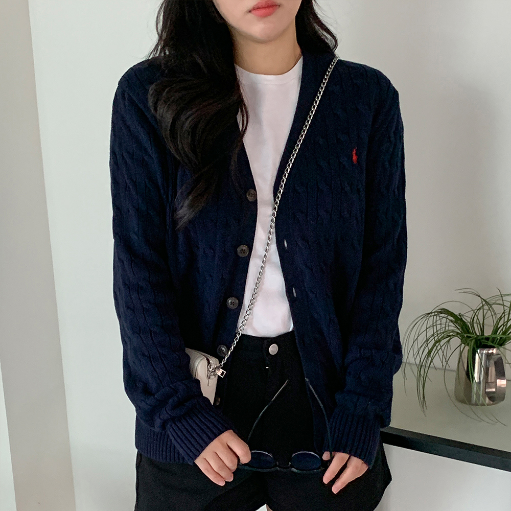 폴로 랄프로렌 가디건 보이즈 브이넥 꽈배기 니트 이미지 4