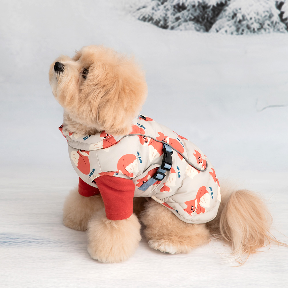 강아지패딩 조끼 강아지겨울옷 소형견 깔깔이 올인원 네이비 s