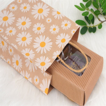 오나스 꽃무늬 종이 쇼핑백 1P 크래프트지쇼핑백 꽃무늬가방