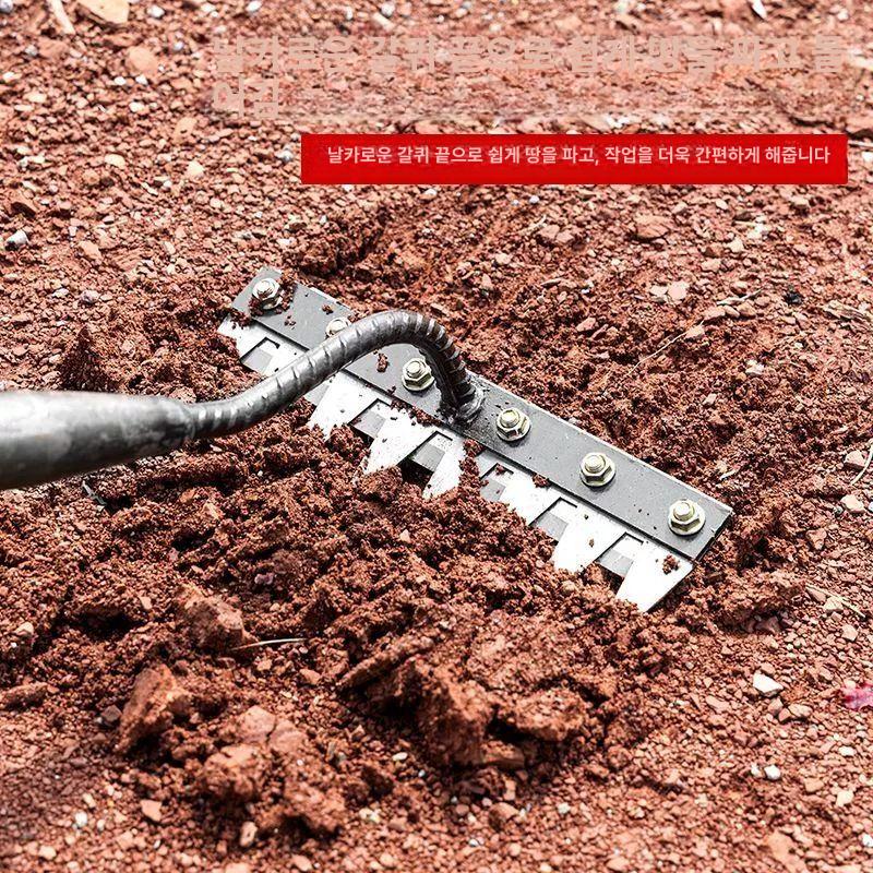 잡초 제거 호미 잔디 지렛대 쇠스랑 텃밭 김매기 망간강 장대 뽑기 화단 풀뽑는도구 괭이 분리형 5개 괭이 - 상세 이미지 5