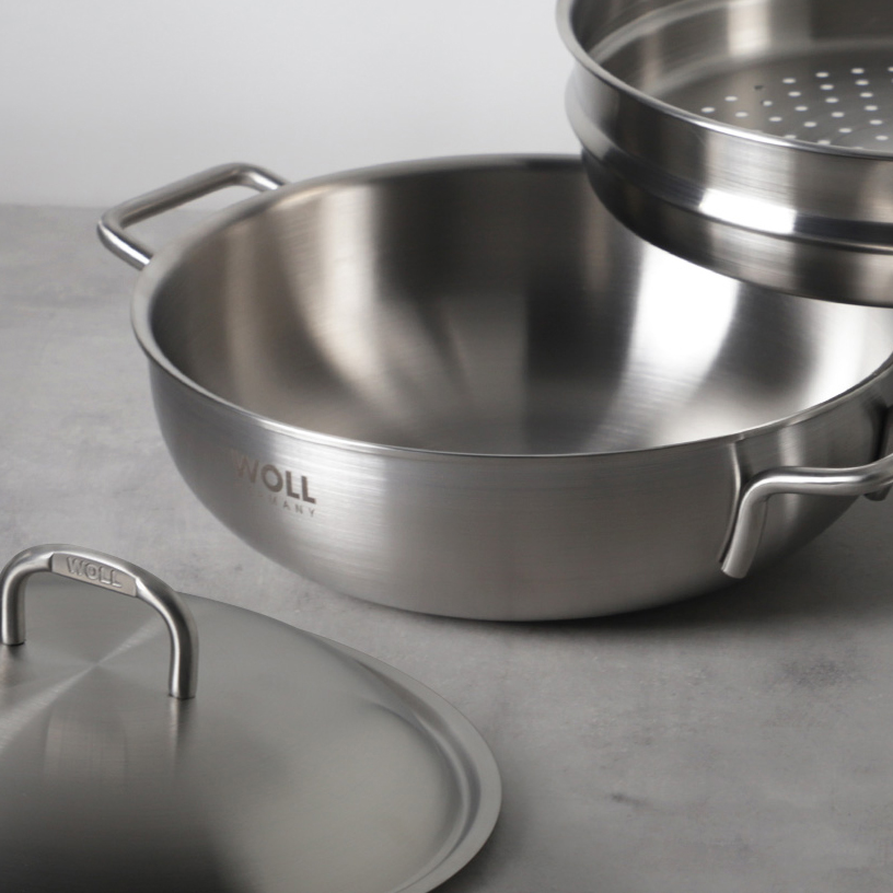 woll 찜기 이유식 만두 스텐 찜기 야채 인덕션 스티머 파티웍 24cm - 상세 이미지 2