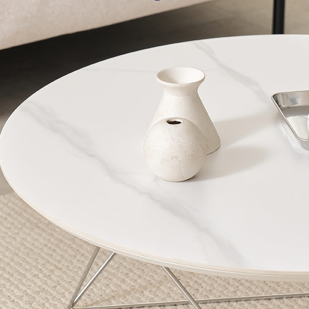 원형거실테이블 800 화이트 세라믹 마블 탁자 쇼파 좌탁