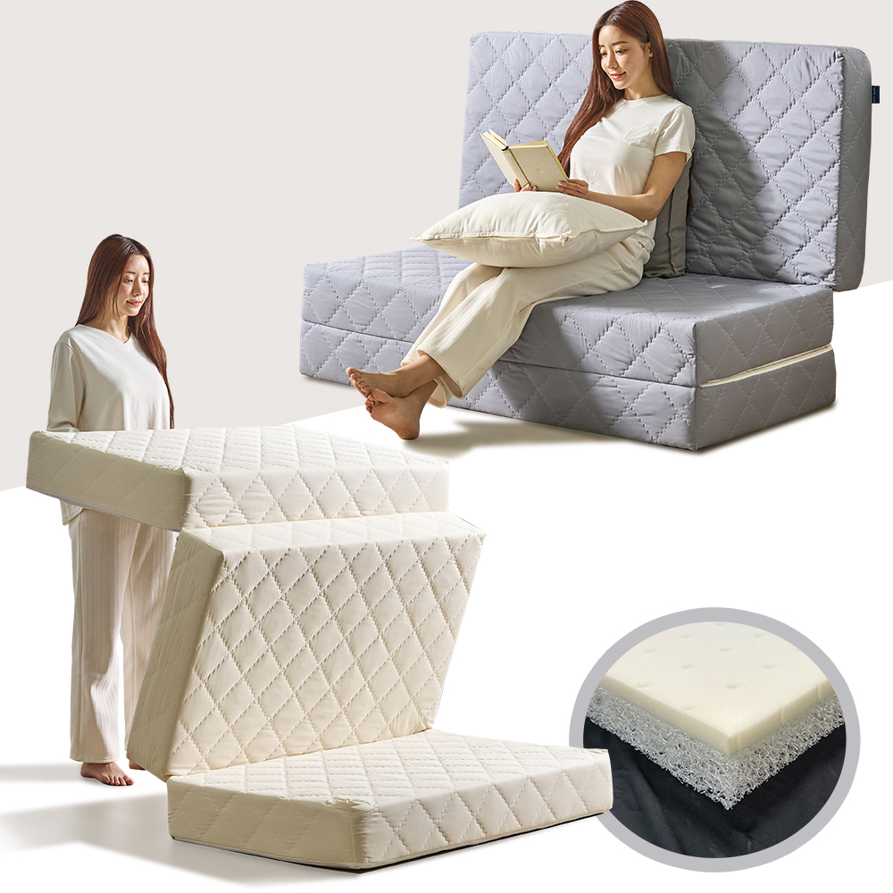 세인트블랑 허리에좋은 에어로셀 토퍼 3단 접이식 매트리스 7cm MS