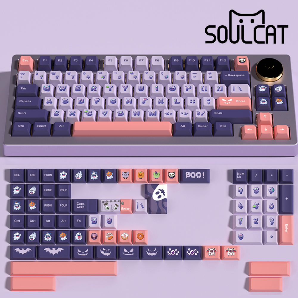 Soulcat PBT 귀여운 예쁜 기계식키보드 키캡 체리 CUTE GHOST - 상품 이미지