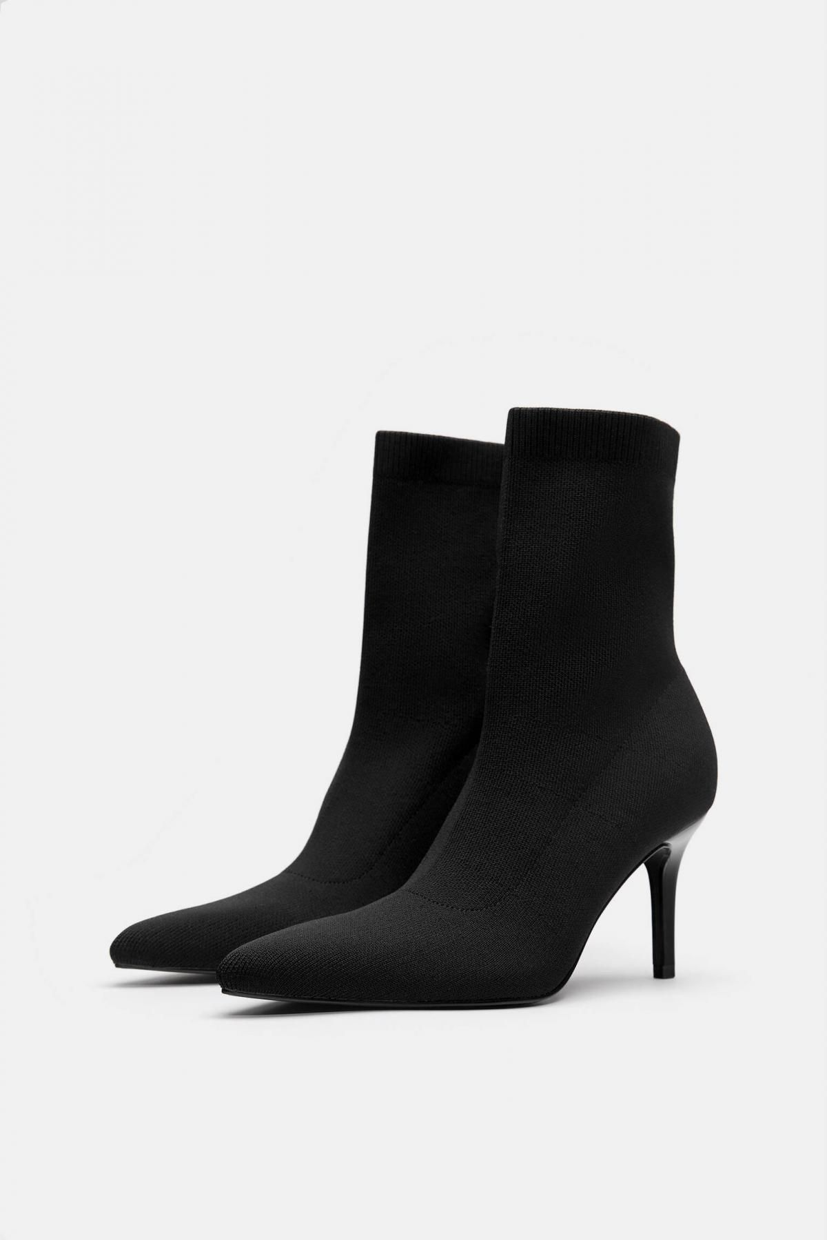 풀앤베어 테크니컬 블랙 스틸레토 하이힐 앵클부츠 1125/640 BLACK - 상세 이미지 2