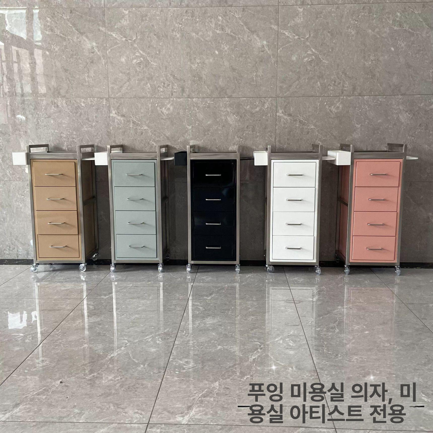 미용실 트레이 웨건 이동식 수납 카트 스타일 A 화이트 1x1x1cm - 상세 이미지 4