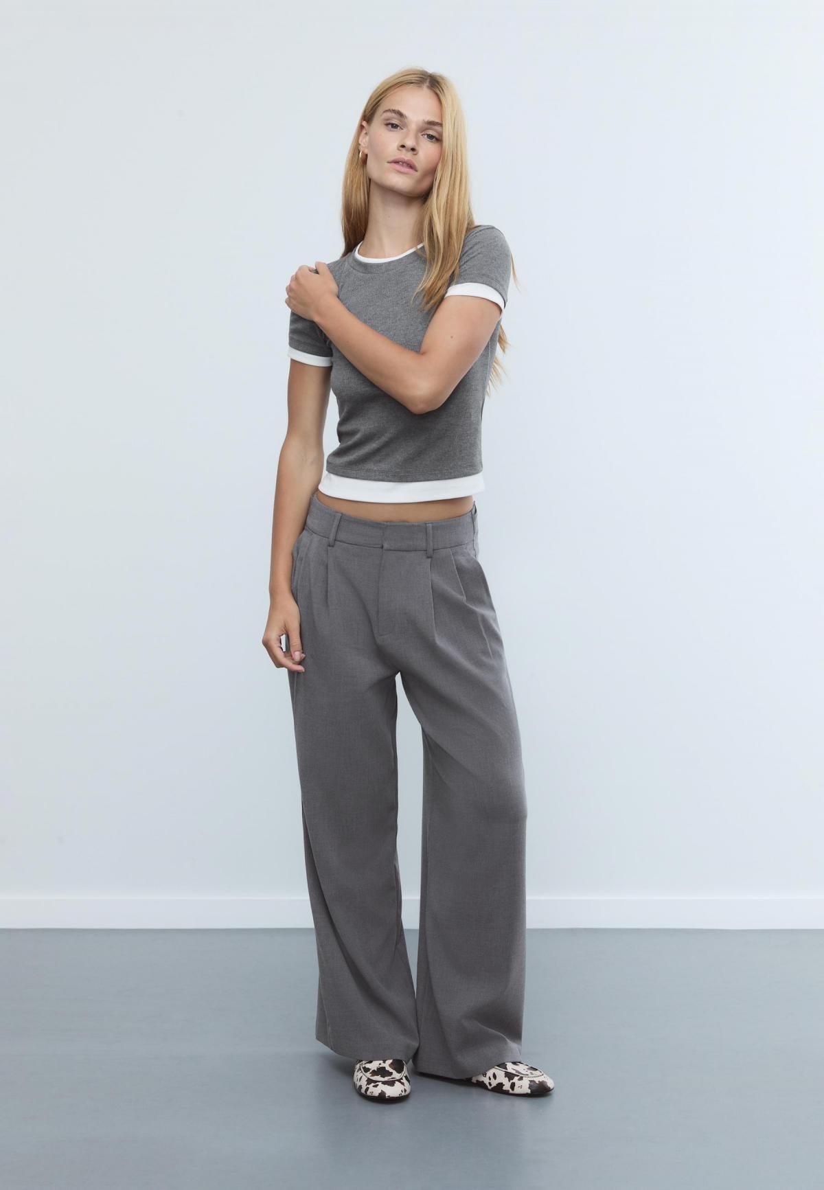 스트라디바리우스 테크니컬 와이드핏 어저스터블 슬랙스 팬츠 4536/428 DARK GREY - 상세 이미지 3