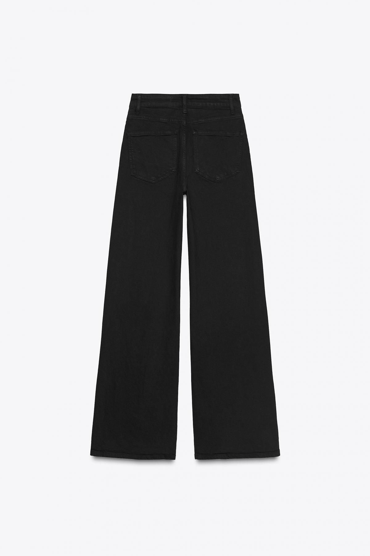 자라 하이웨이스트 와이드핏 데님 팬츠 8307/251 BLACK - 상세 이미지 5