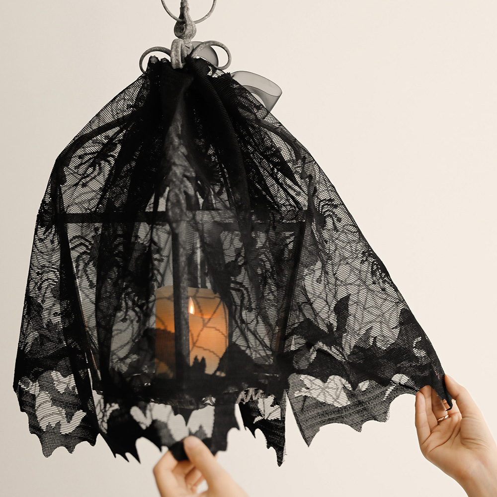 할로윈 거미줄 레이스 천 테이블보 벽장식 커튼 가랜드 파티 장식용품 원형