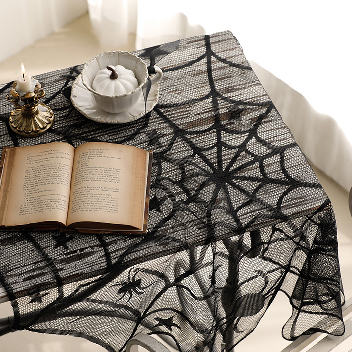 할로윈 거미줄 레이스 천 테이블보 벽장식 커튼 가랜드 파티 장식용품 원형