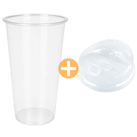 580ml 투명컵 음료 22온스 92파이 아이스컵 머그롱개폐리드 세트 100개