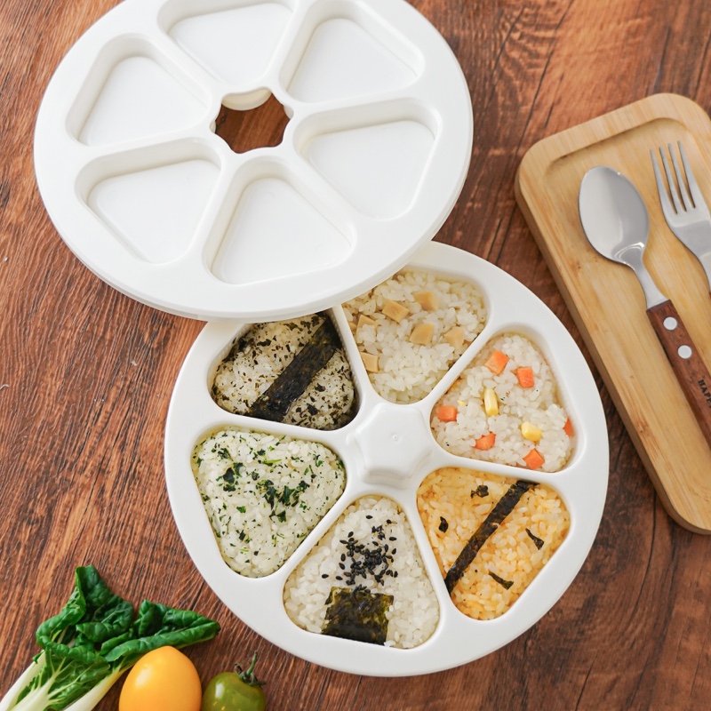 밥버거틀 삼각김밥틀 대형 스시 삼각김밥 김밥싸기 삼각김밥만들기 소풍 아기김밥 김밥 6-in-1 밥알 몰드 - 상세 이미지 4