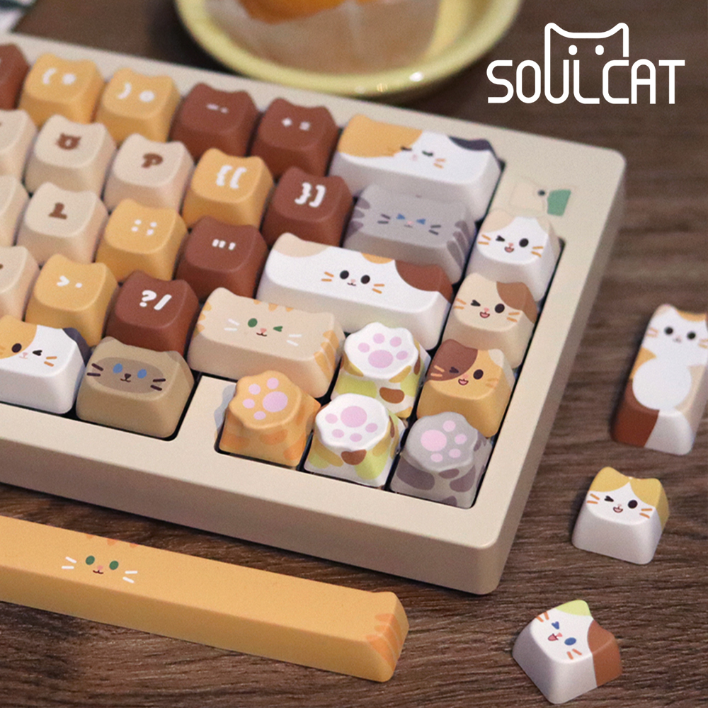 고양이키캡 Soulcat PBT 귀여운 예쁜 체리 키캡 쫑긋고양이 - 메인 이미지