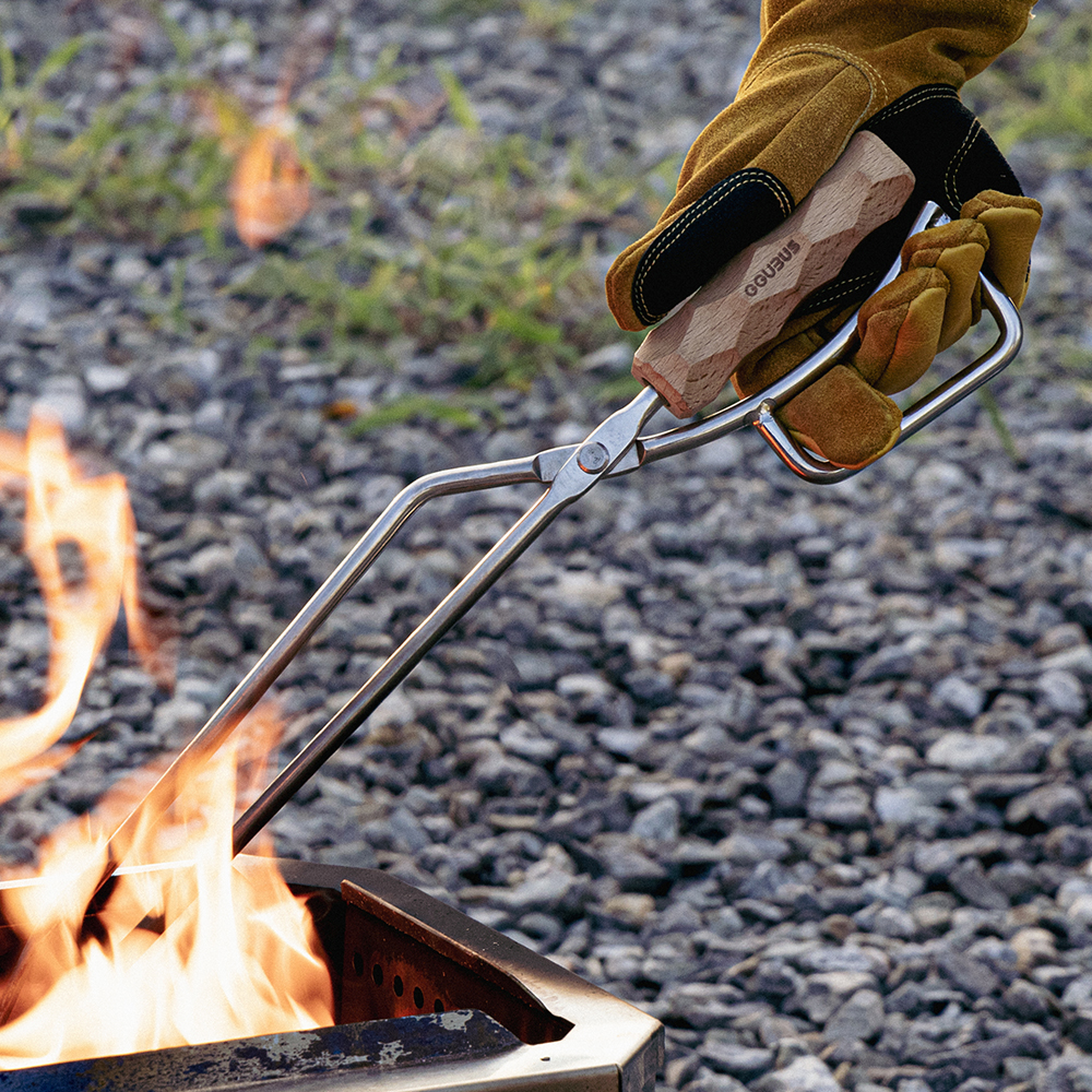 꾸버스 캠핑 집게 숯 장작 바베큐 화로 BBQ 블랙 티타늄 캠핑용품 샤크 그리퍼 42cm 이미지 8
