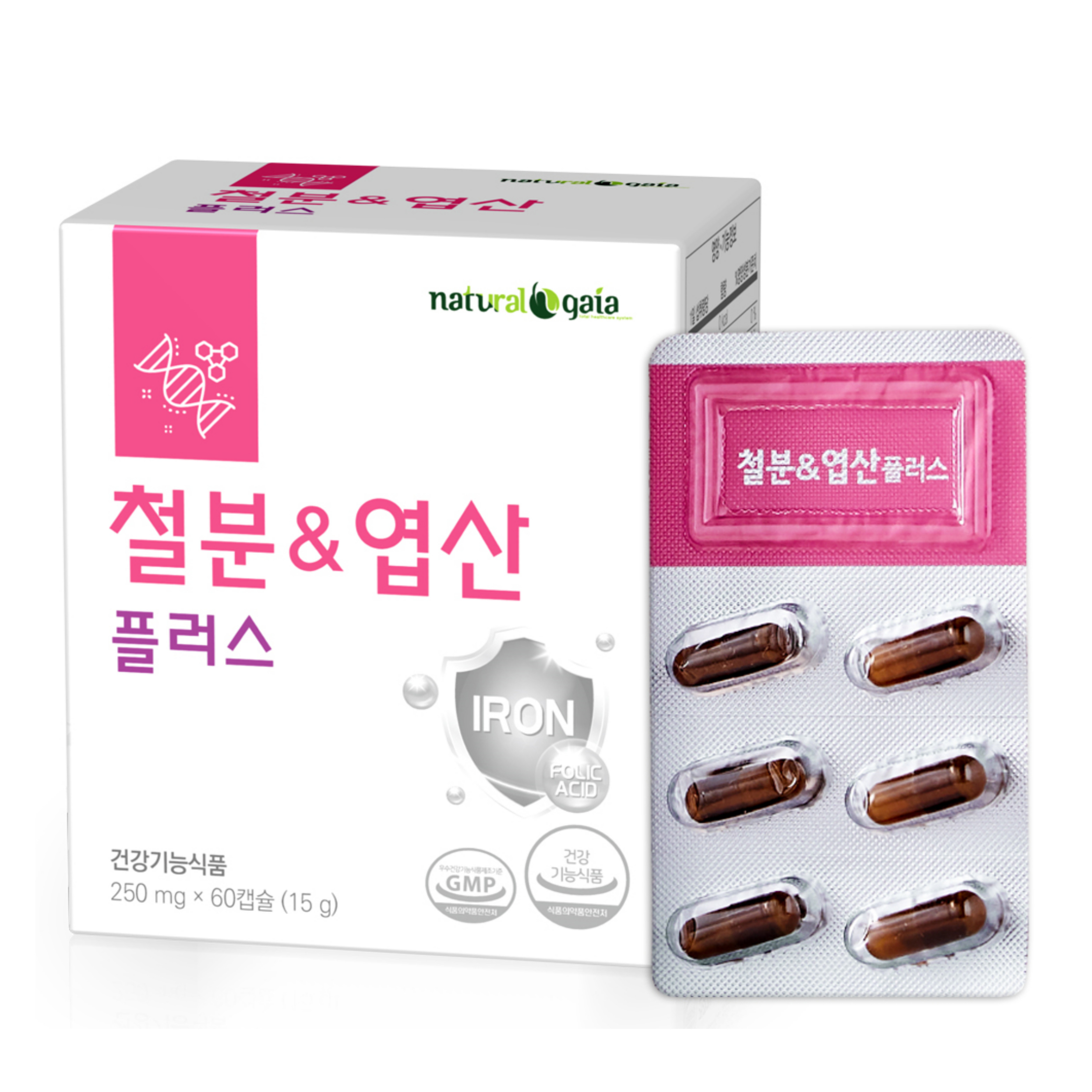 엽산제 철분제 철분 엽산 플러스 60캅셀, 5개 - 상세 이미지 5
