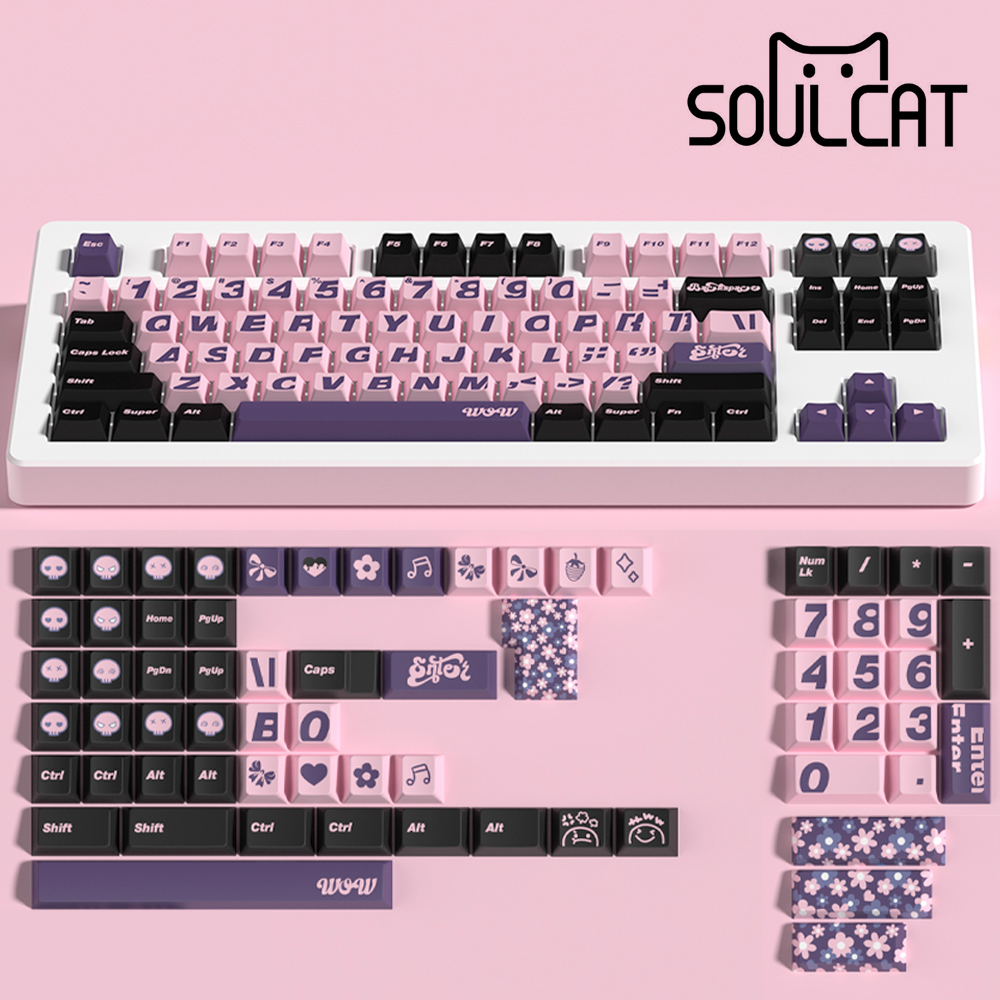 Soulcat PBT 귀여운 예쁜 기계식키보드 체리 키캡 WOW - 상품 이미지