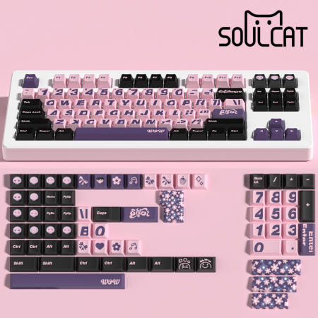 Soulcat PBT 귀여운 예쁜 기계식키보드 체리 키캡 WOW
