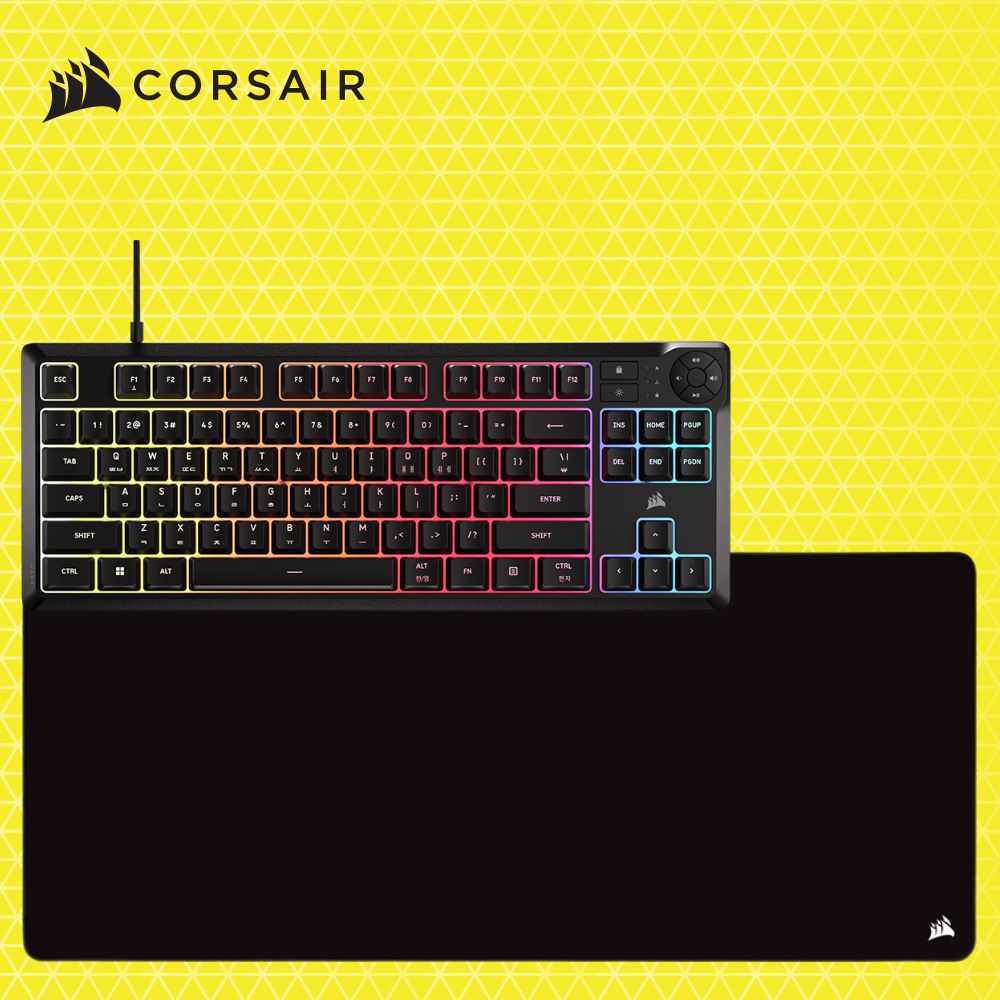 커세어 K55 CORE TKL RGB 저소음 멤브레인 게이밍키보드 + MM350 PRO EXTEND 블랙 - 메인 이미지