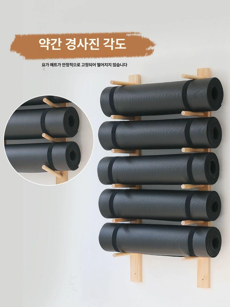 폼롤러거치대 3단 6단 정리함 선반 이동식 보관 보관함 요가 원목색 벽부착형 거치대 수납 내추럴우드컬러 6단 - 상세 이미지 3