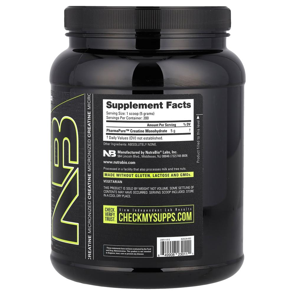 뉴트라바이오 크레아틴 모노하이드레이트 파우더 Creatine 1kg - 상세 이미지 2