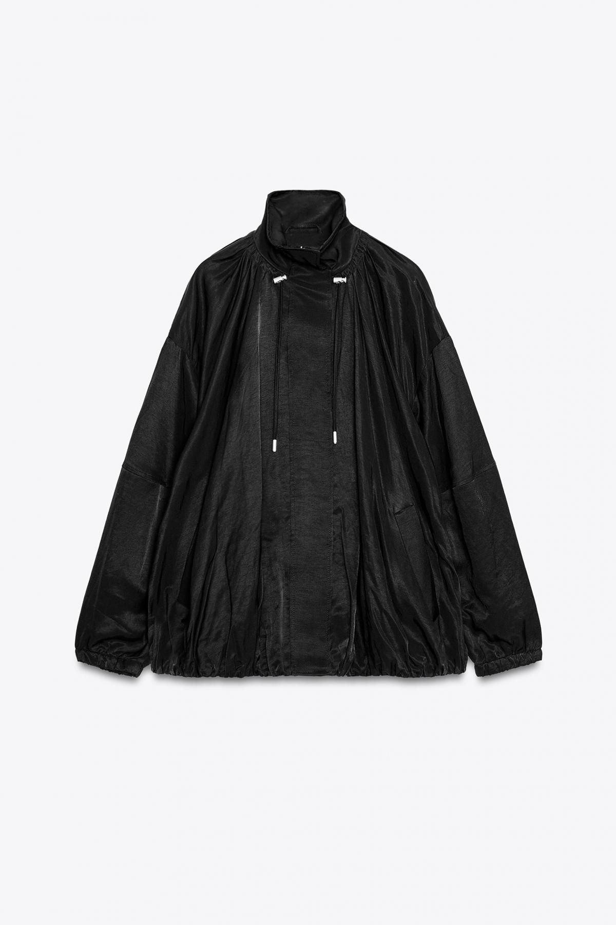 자라 테크니컬 플루이드 하이넥 집업 봄버 재킷 3305/240 BLACK - 메인 이미지