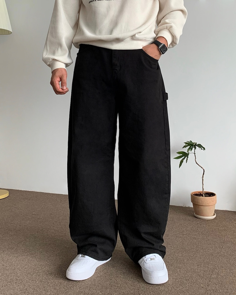 와이드핏 벌룬 코튼 팬츠 - 상세 이미지 2