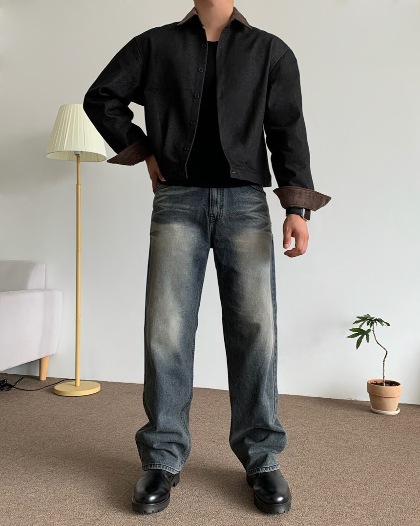 S~2XL 워싱 데님 팬츠 - 상세 이미지 5