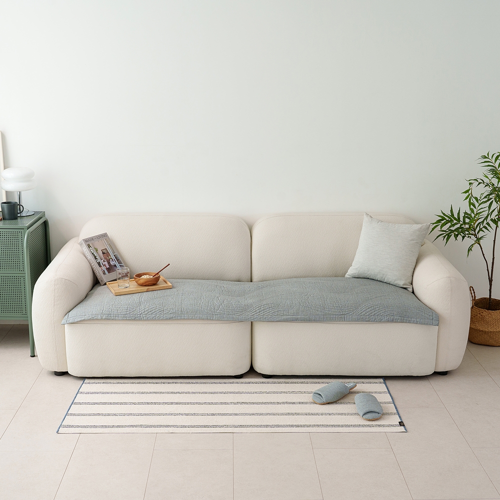 나라데코 순면 워싱 퀼팅 사계절 돌 쇼파패드 3인용 65x180