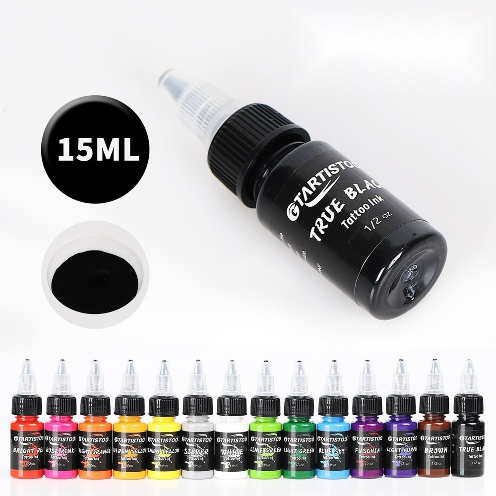 타투 GTARTISTOO 타투잉크 세트 14색 15ml 바디메이크업 할로윈 아티스트 이미지 6