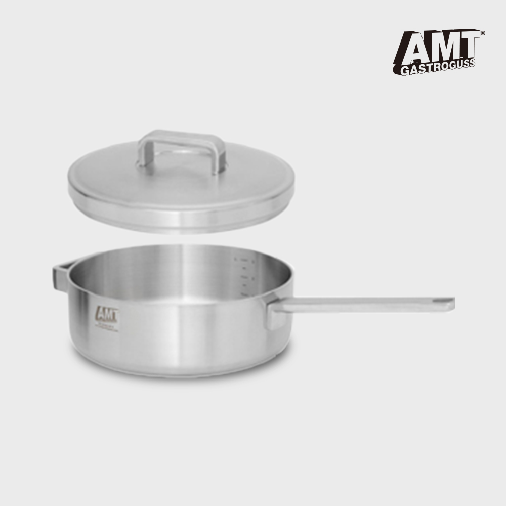 AMT 프로 24cm 편수 소테팬(뚜껑포함) 316Ti 스텐 통5중 - 상품 이미지