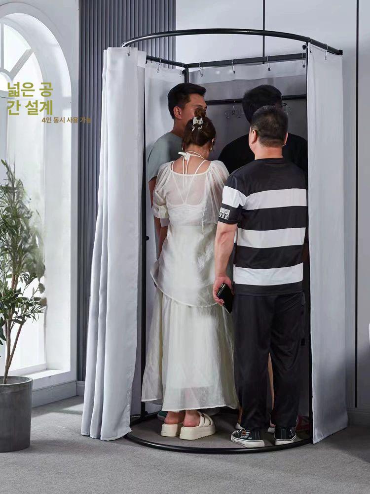 간이 행사장 커튼 피팅룸 가림막 탈의실 의류 옷가게 블랙 프레임 실버그레이 암막 화이트 공식 표준 - 상세 이미지 4