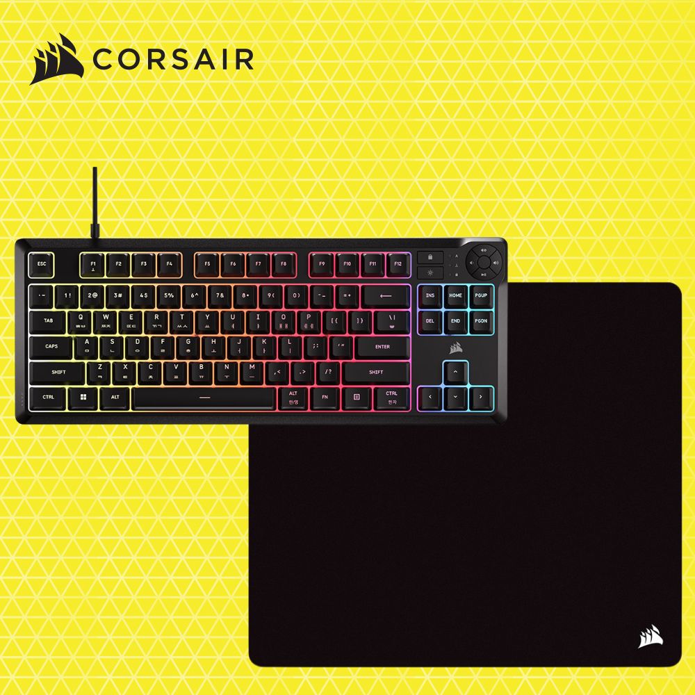 커세어 K55 CORE TKL RGB 저소음 멤브레인 게이밍키보드 + MM200 HEAVY - 메인 이미지