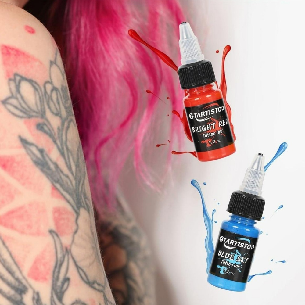 타투 GTARTISTOO 타투잉크 세트 14색 15ml 바디메이크업 할로윈 아티스트 - 상세 이미지 3