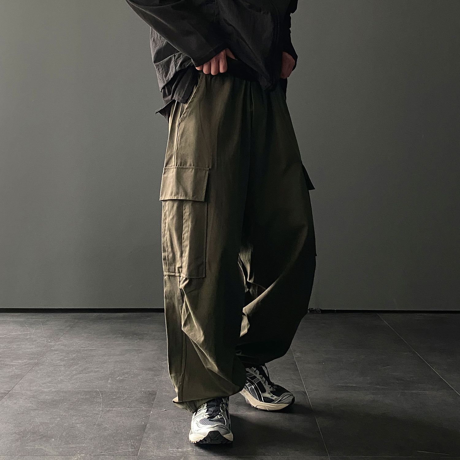벌룬팬츠 건빵바지 카고바지 남자와이드팬츠 - 상세 이미지 3