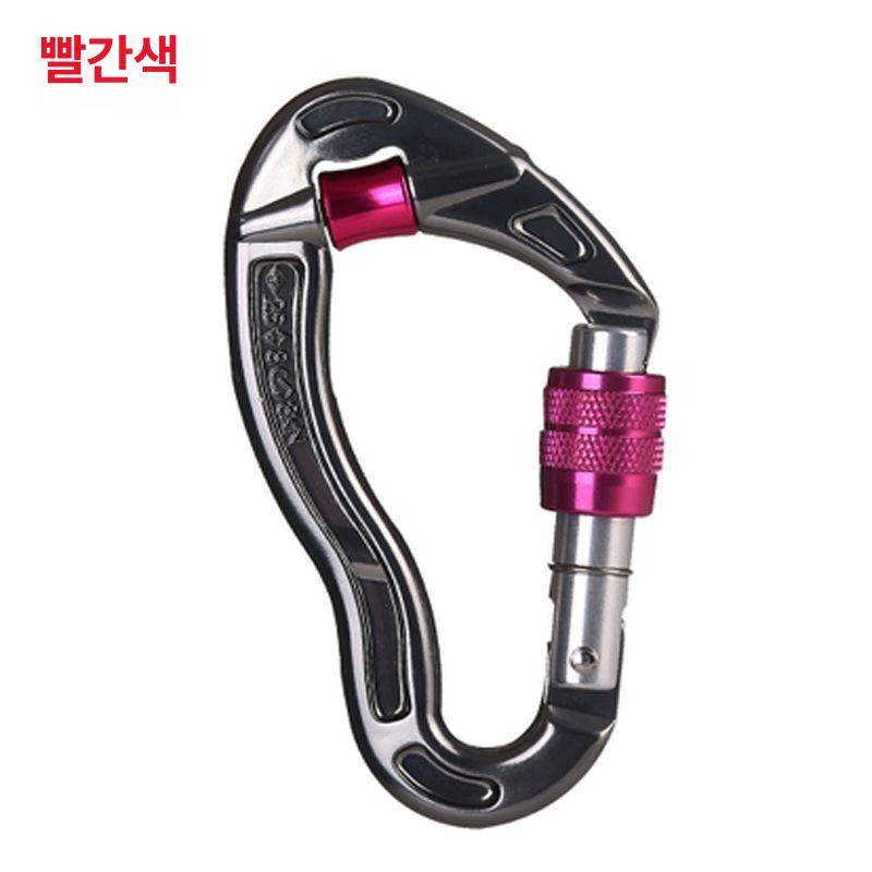 D형고리 와이어 등반 비너 놀이용 도르래 옐로우 암벽 듀얼 장비 야외 경량 강철 대형 레드 64g - 상세 이미지 4