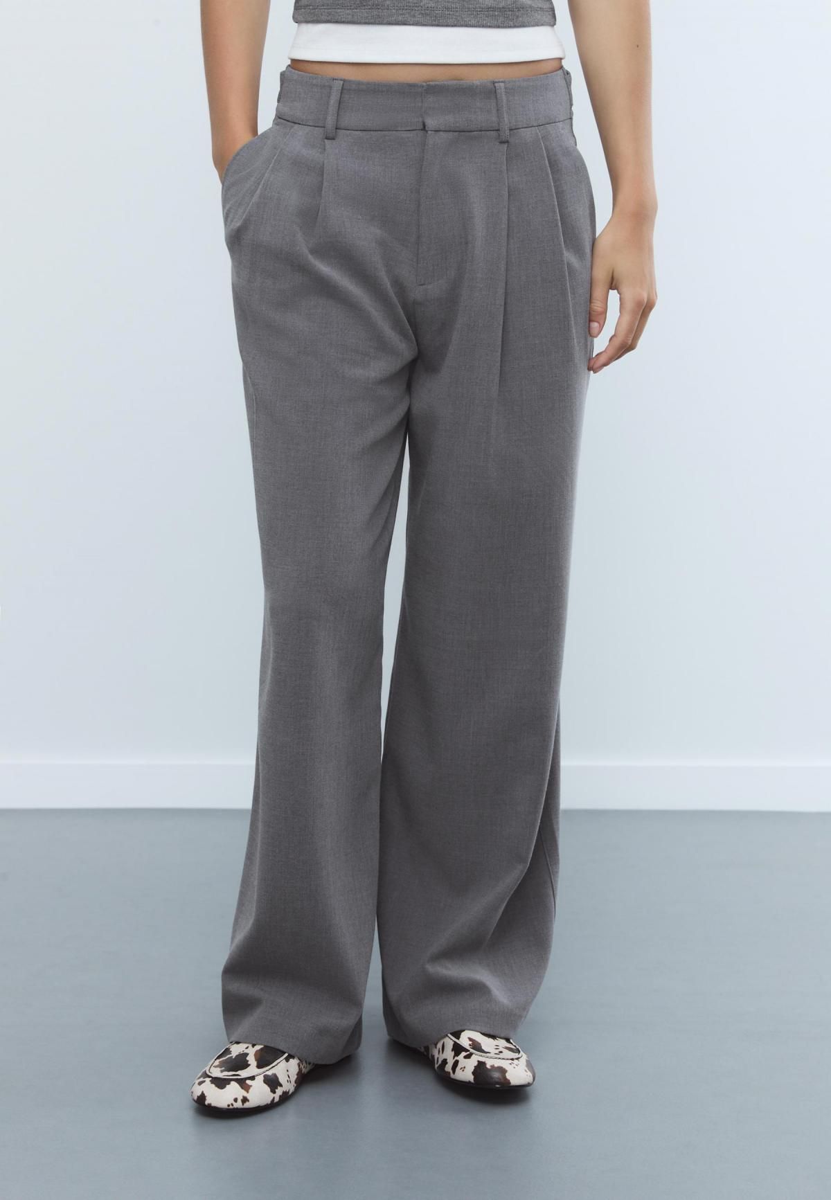 스트라디바리우스 테크니컬 와이드핏 어저스터블 슬랙스 팬츠 4536/428 DARK GREY - 상품 이미지