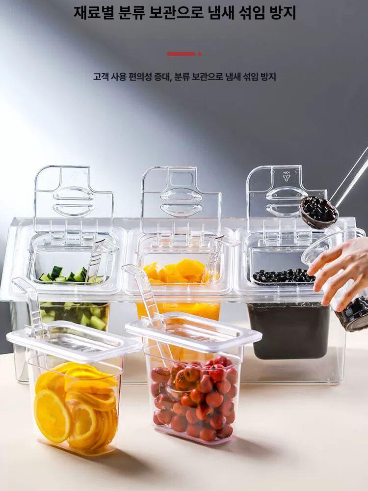 투명 셀프 반찬통 세면대 파스타통 분수대 직사각형 진공 단무지 파스타 야채보관함 반찬 1 6 플립 대형 3개 - 상세 이미지 4