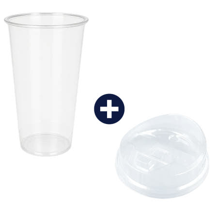580ml 투명 커피컵 22온스 92파이 아이스컵 머그롱개폐리드 세트 1000개